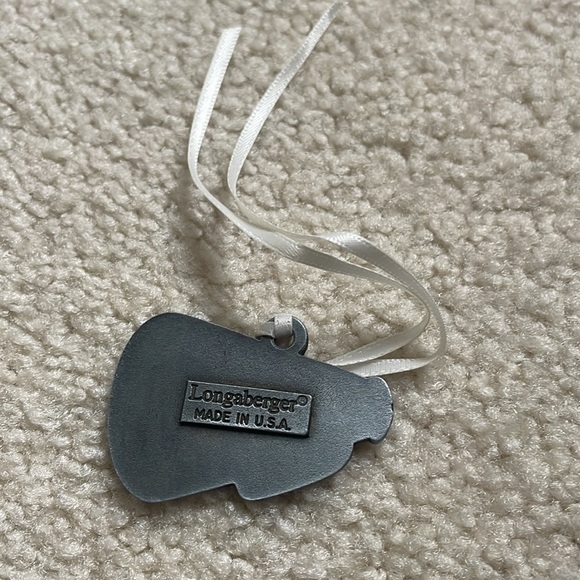 Longaberger Christmas Basket Pewter Ornament Tie-on “Cheer!” - Picture 2 of 3